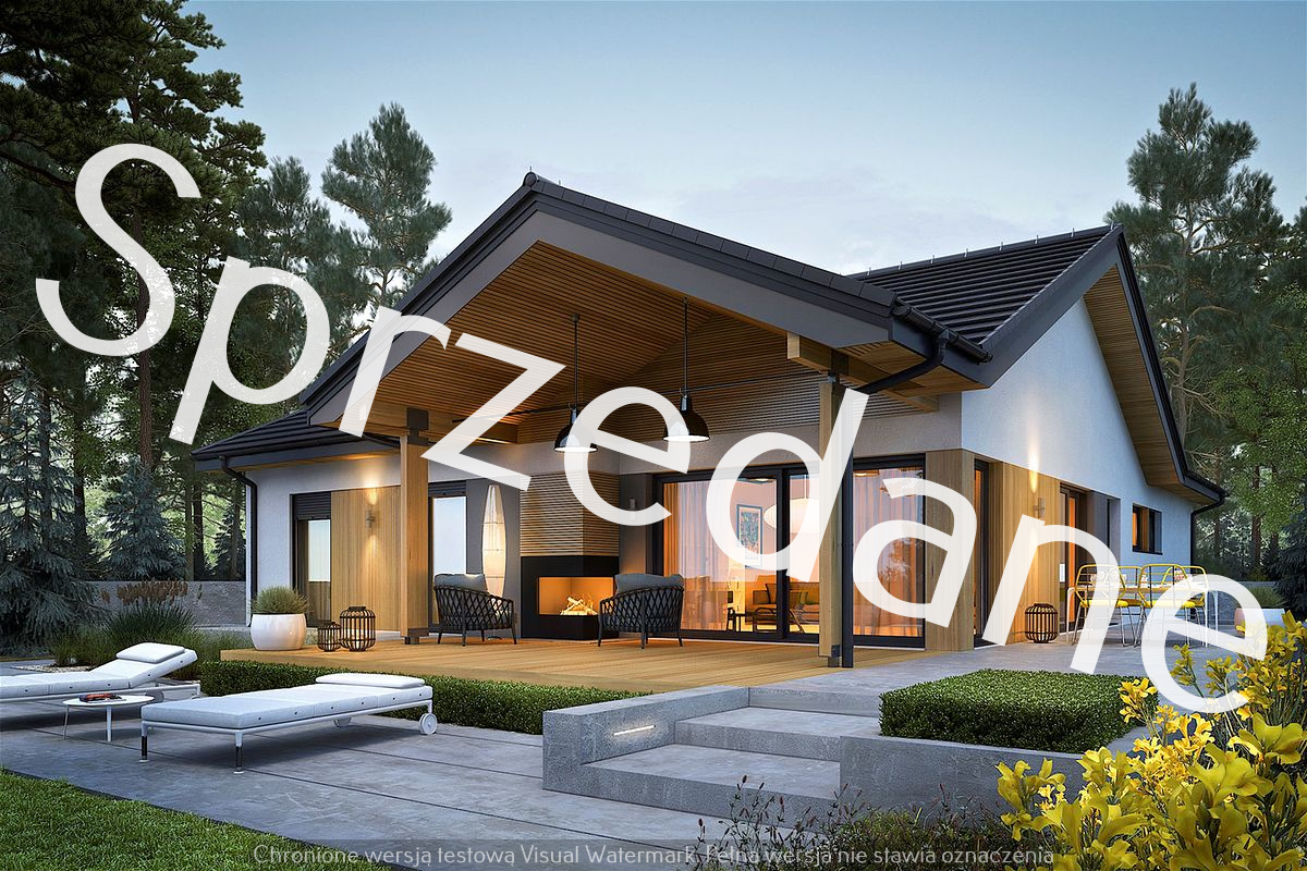 Działka z domem parterowym SIMON G2 z garażem 150 m2