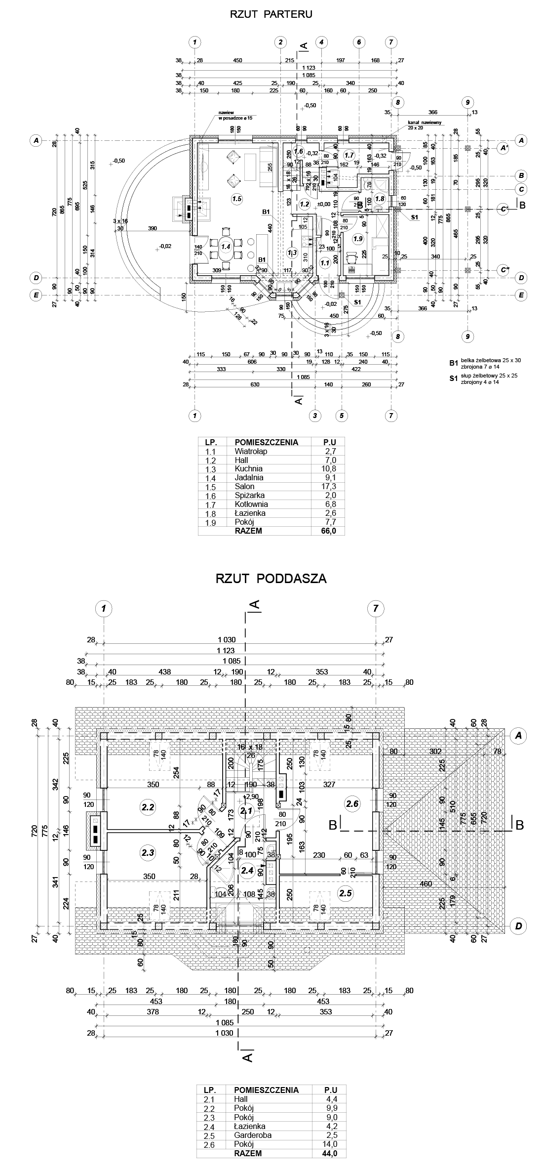 Dom MK Pod Gruszami rzuty 1